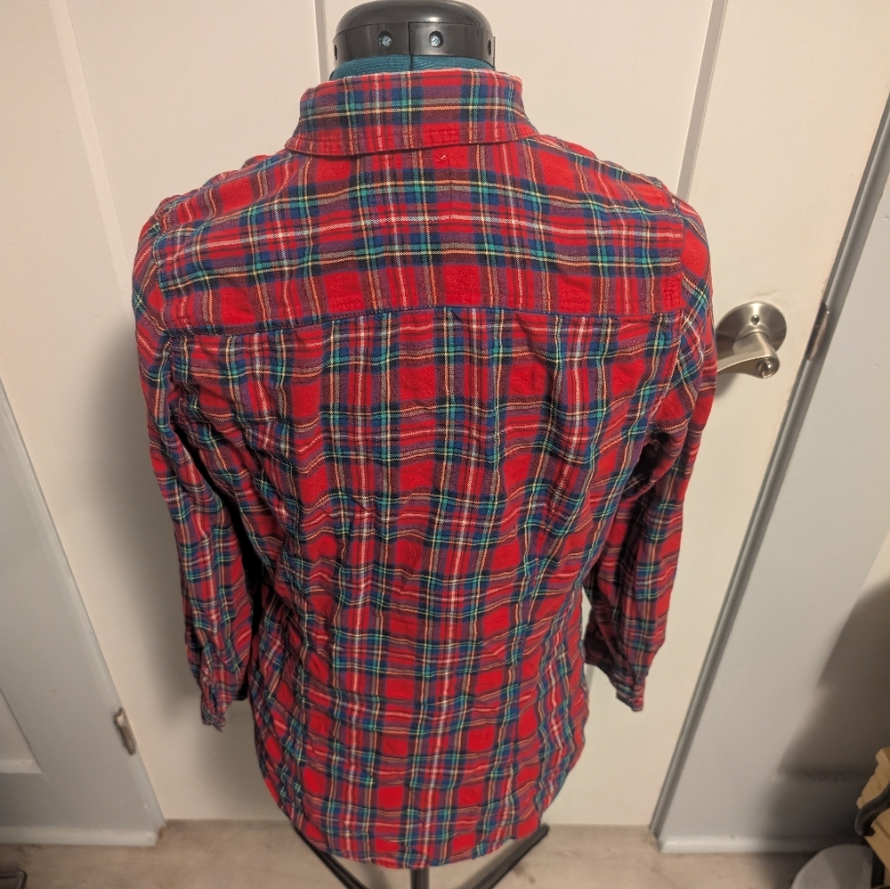 Old Navy Classic Royal Stewart Plaid Flannel Button-Down - Picture 2 of 6